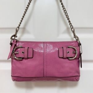 Coach Soho Chain Buckle Pink Patent Leather Shoulder Bag Y2K